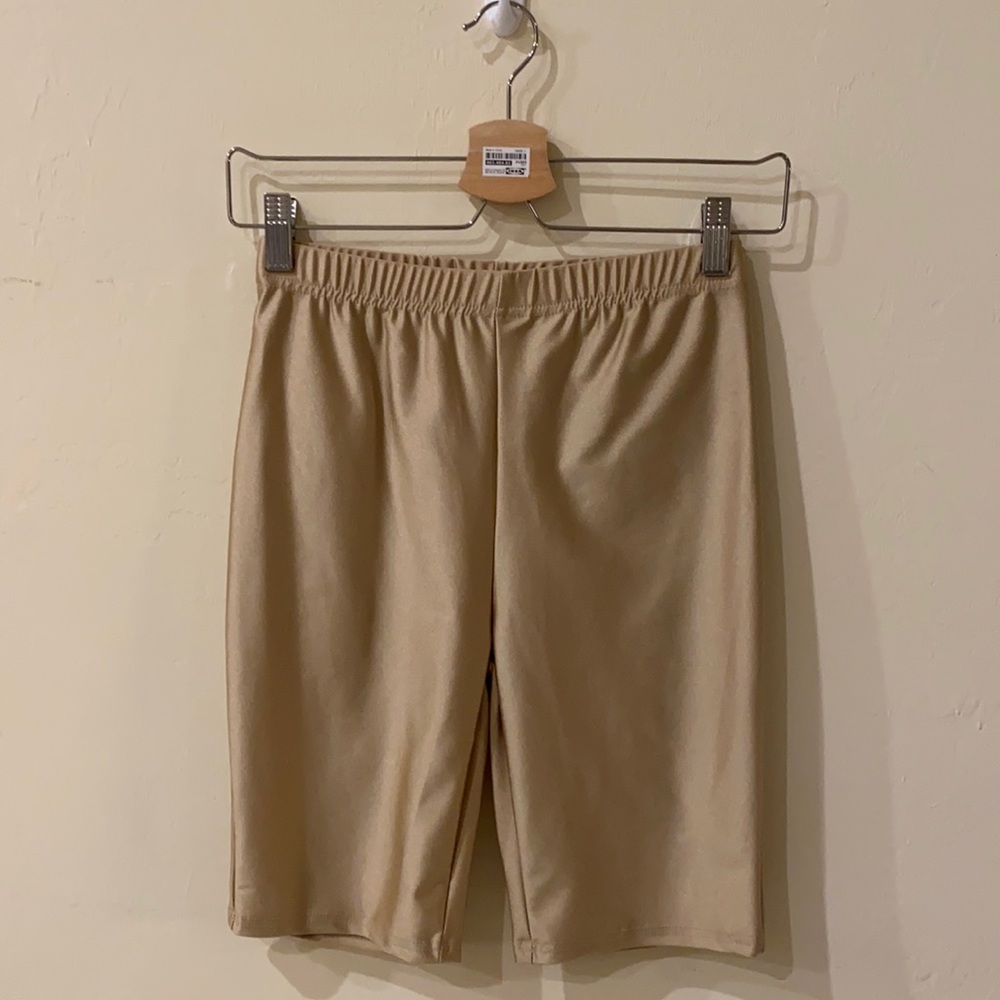 ReVamped high waisted biker shorts, Gold, size XS